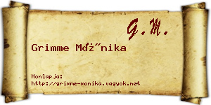 Grimme Mónika névjegykártya